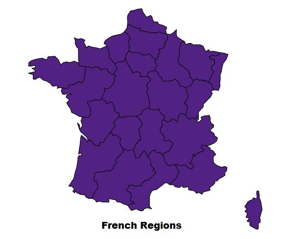 Map of French regions